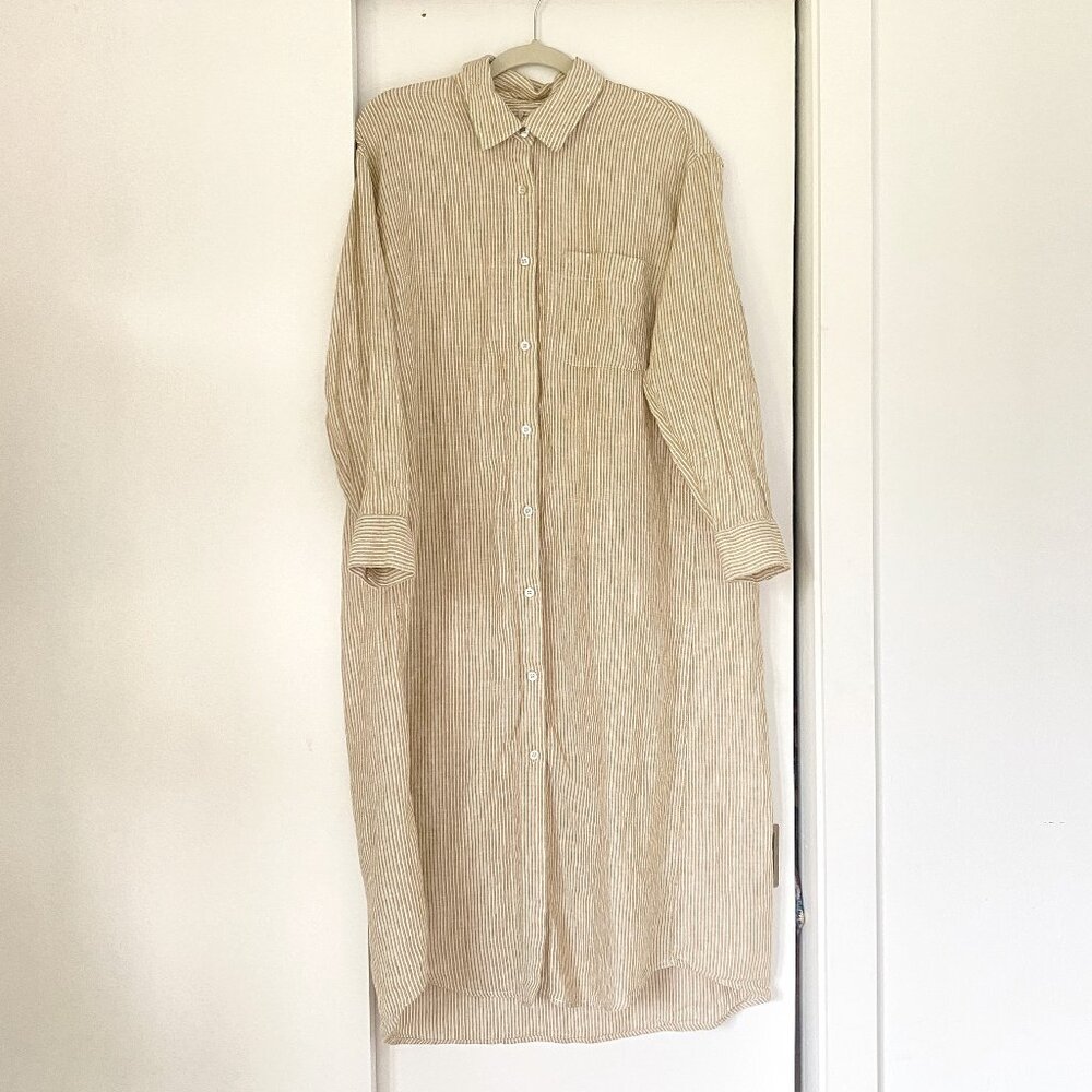 Faherty Linen Laguna Midi Shirt Dress